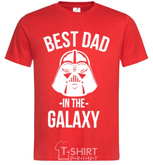 Men's T-Shirt Best dad in the galaxy red фото