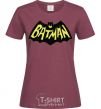 Women's T-shirt Batmans print burgundy фото