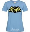 Women's T-shirt Batmans print sky-blue фото