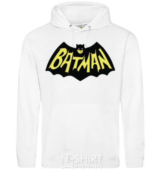 Men`s hoodie Batmans print White фото