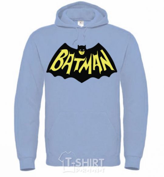 Men`s hoodie Batmans print sky-blue фото