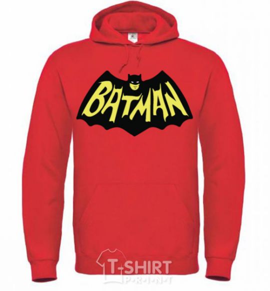 Men`s hoodie Batmans print bright-red фото