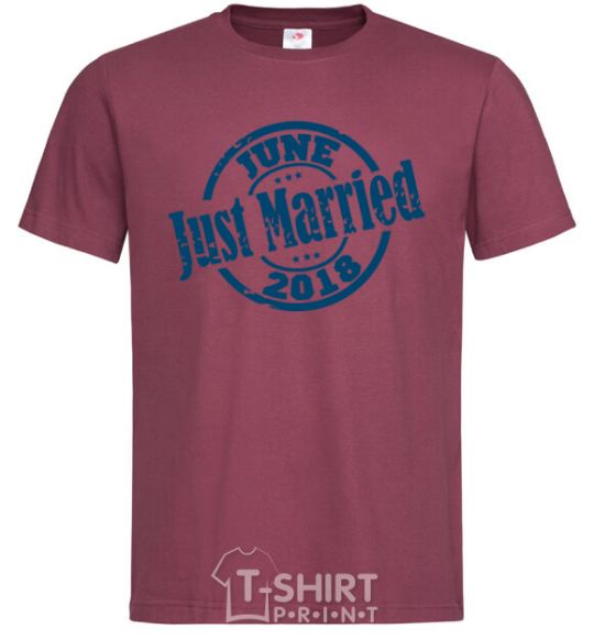 Мужская футболка Just Married June 2018 Бордовый фото