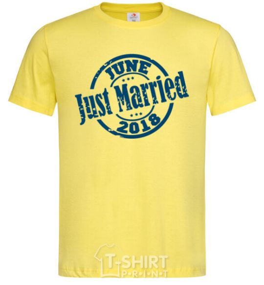 Мужская футболка Just Married June 2018 Лимонный фото