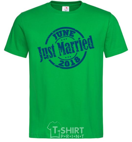 Мужская футболка Just Married June 2018 Зеленый фото