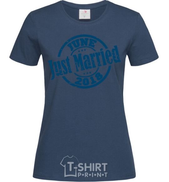 Women's T-shirt Just Married June 2018 navy-blue фото