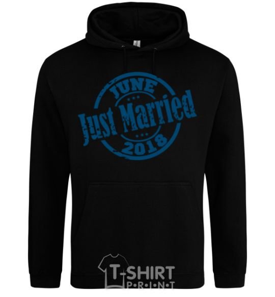 Men`s hoodie Just Married June 2018 black фото