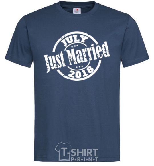 Men's T-Shirt Just Married July 2018 navy-blue фото