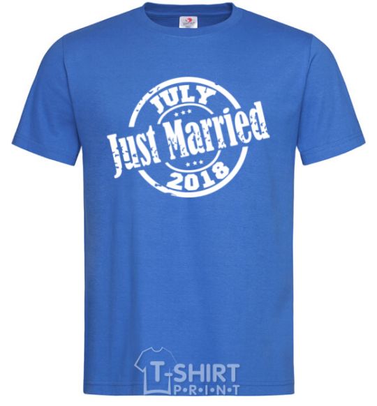 Men's T-Shirt Just Married July 2018 royal-blue фото