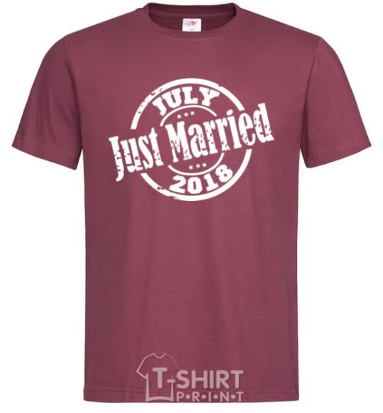Men's T-Shirt Just Married July 2018 burgundy фото
