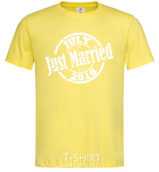 Men's T-Shirt Just Married July 2018 cornsilk фото
