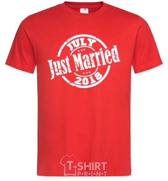 Men's T-Shirt Just Married July 2018 red фото