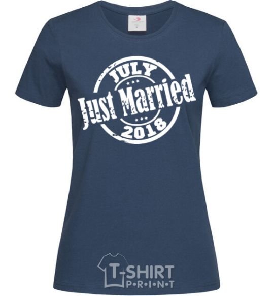 Женская футболка Just Married July 2018 Темно-синий фото