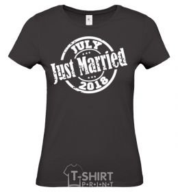 Women's T-shirt Just Married July 2018 black фото