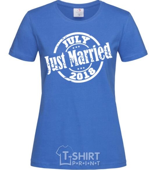 Women's T-shirt Just Married July 2018 royal-blue фото