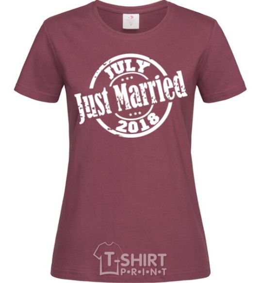 Женская футболка Just Married July 2018 Бордовый фото