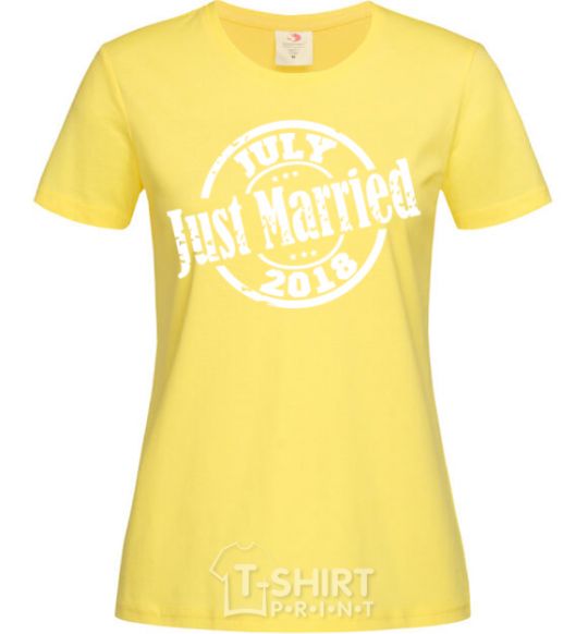 Женская футболка Just Married July 2018 Лимонный фото