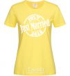 Women's T-shirt Just Married July 2018 cornsilk фото