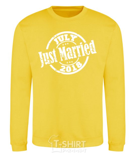 Sweatshirt Just Married July 2018 yellow фото