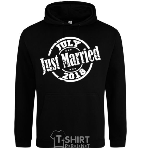 Men`s hoodie Just Married July 2018 black фото