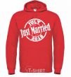 Men`s hoodie Just Married July 2018 bright-red фото