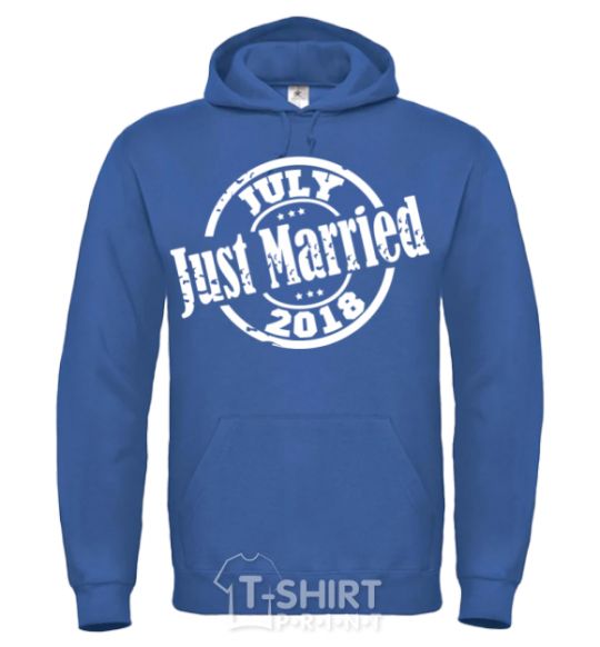 Men`s hoodie Just Married July 2018 royal фото