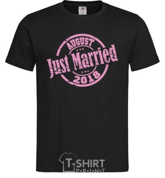 Men's T-Shirt Just Married August 2018 black фото