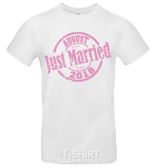 Men's T-Shirt Just Married August 2018 White фото