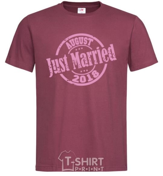 Men's T-Shirt Just Married August 2018 burgundy фото