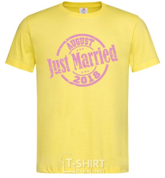 Мужская футболка Just Married August 2018 Лимонный фото