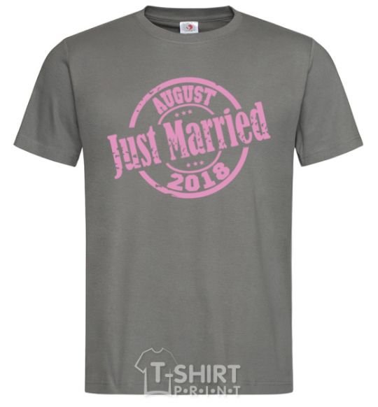 Мужская футболка Just Married August 2018 Графит фото
