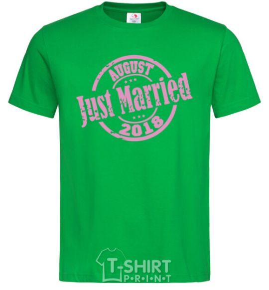 Мужская футболка Just Married August 2018 Зеленый фото
