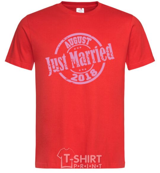 Мужская футболка Just Married August 2018 Красный фото