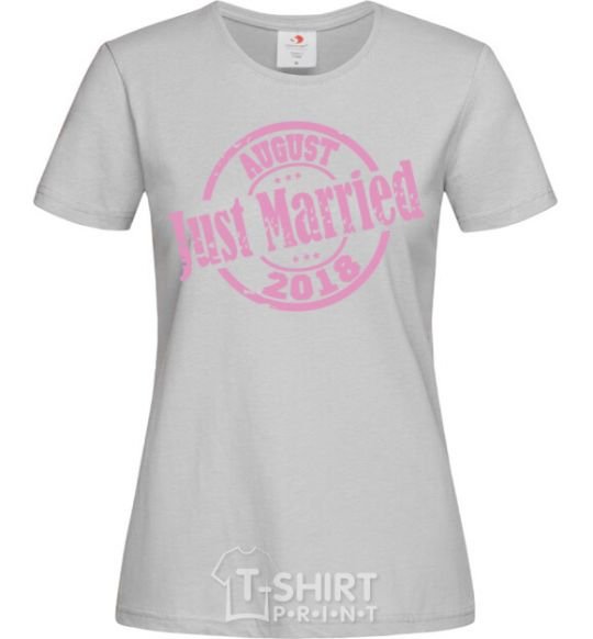 Женская футболка Just Married August 2018 Серый фото