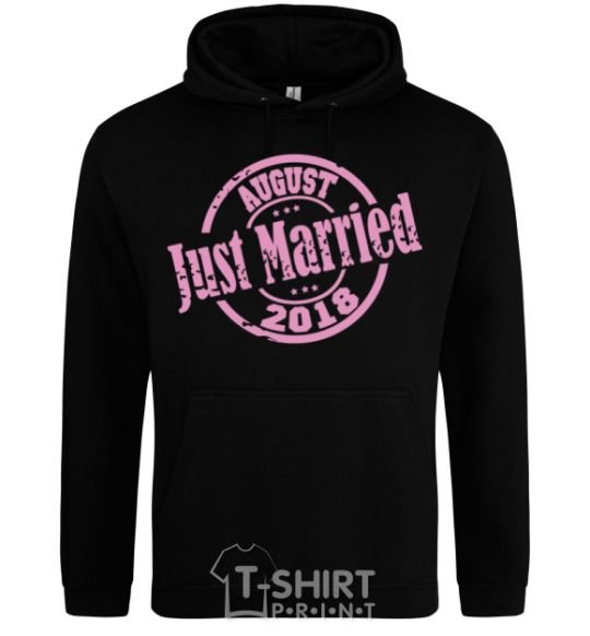 Men`s hoodie Just Married August 2018 black фото