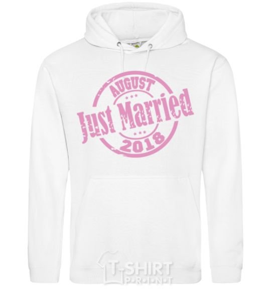 Men`s hoodie Just Married August 2018 White фото