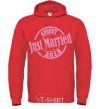 Men`s hoodie Just Married August 2018 bright-red фото