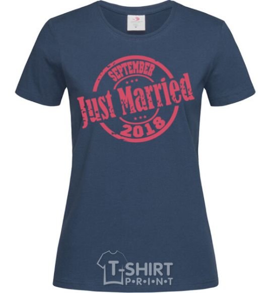 Women's T-shirt Just Married September 2018 navy-blue фото