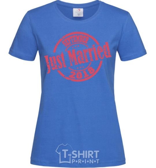 Women's T-shirt Just Married September 2018 royal-blue фото