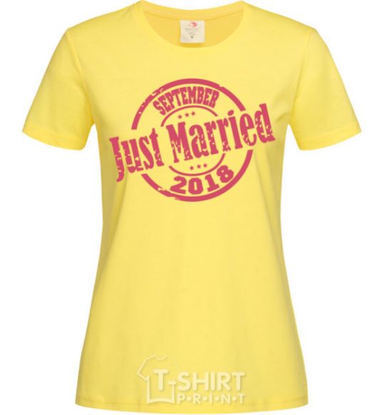 Women's T-shirt Just Married September 2018 cornsilk фото