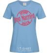 Women's T-shirt Just Married September 2018 sky-blue фото