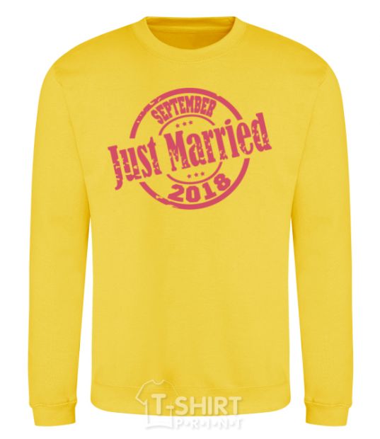 Sweatshirt Just Married September 2018 yellow фото