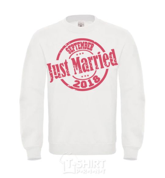 Sweatshirt Just Married September 2018 White фото