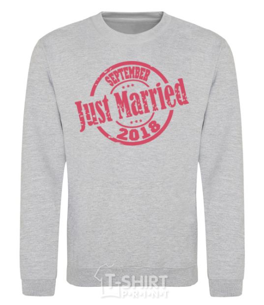 Sweatshirt Just Married September 2018 sport-grey фото