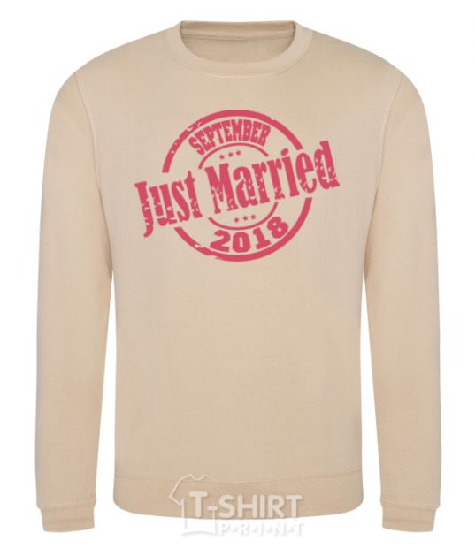 Sweatshirt Just Married September 2018 sand фото