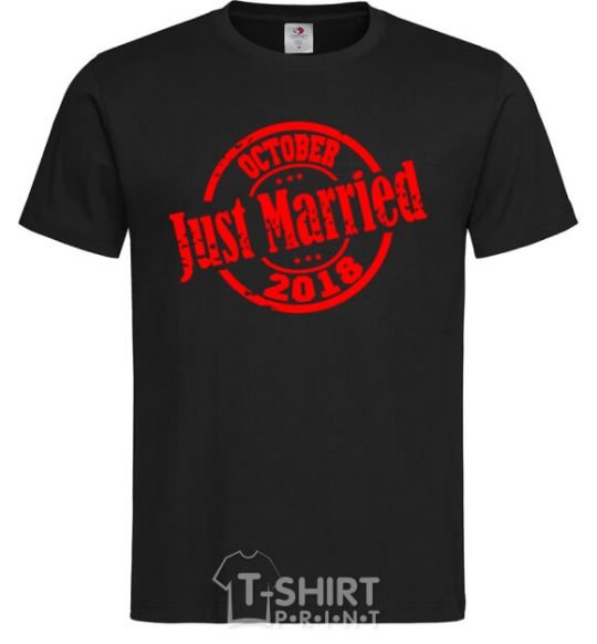 Men's T-Shirt Just Married October 2018 black фото