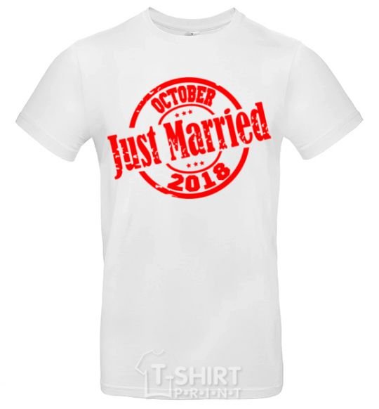 Мужская футболка Just Married October 2018 Белый фото