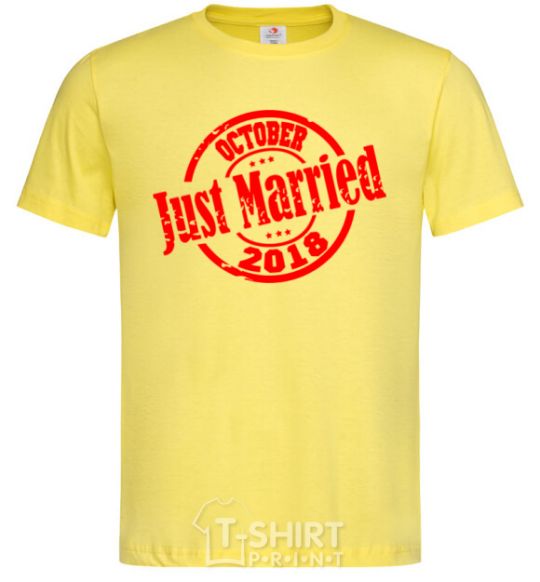 Мужская футболка Just Married October 2018 Лимонный фото