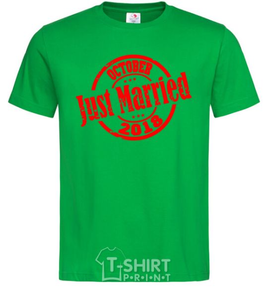 Men's T-Shirt Just Married October 2018 kelly-green фото