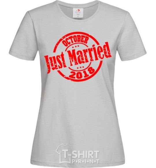 Женская футболка Just Married October 2018 Серый фото